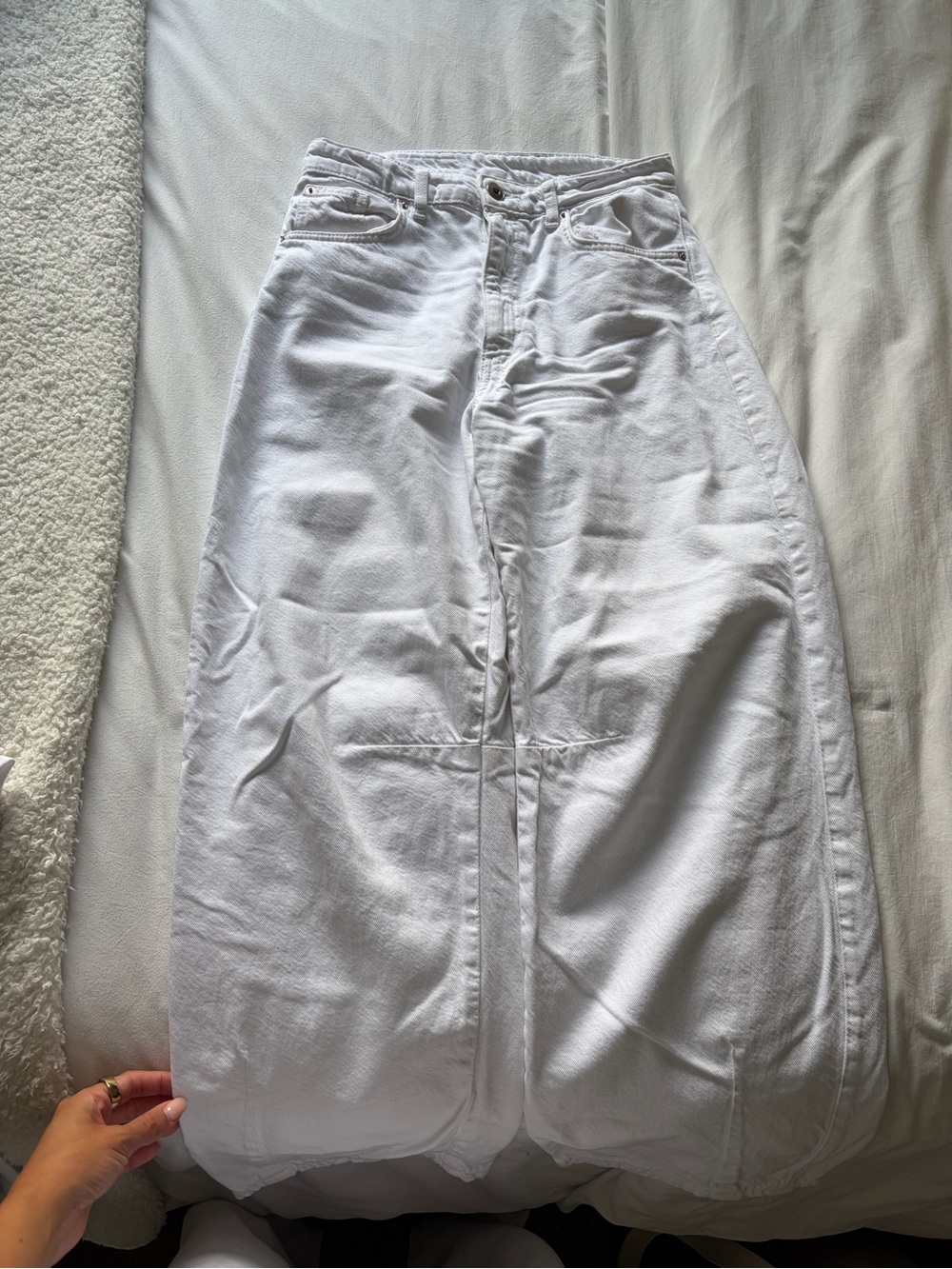Zara White Wide-Leg Jeans